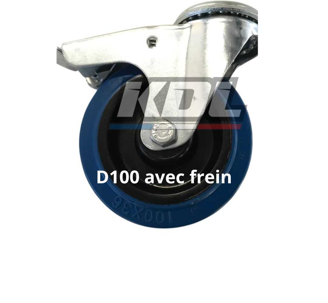 ROUE PIVOTANTE AVEC FREIN D.100 DALMI
