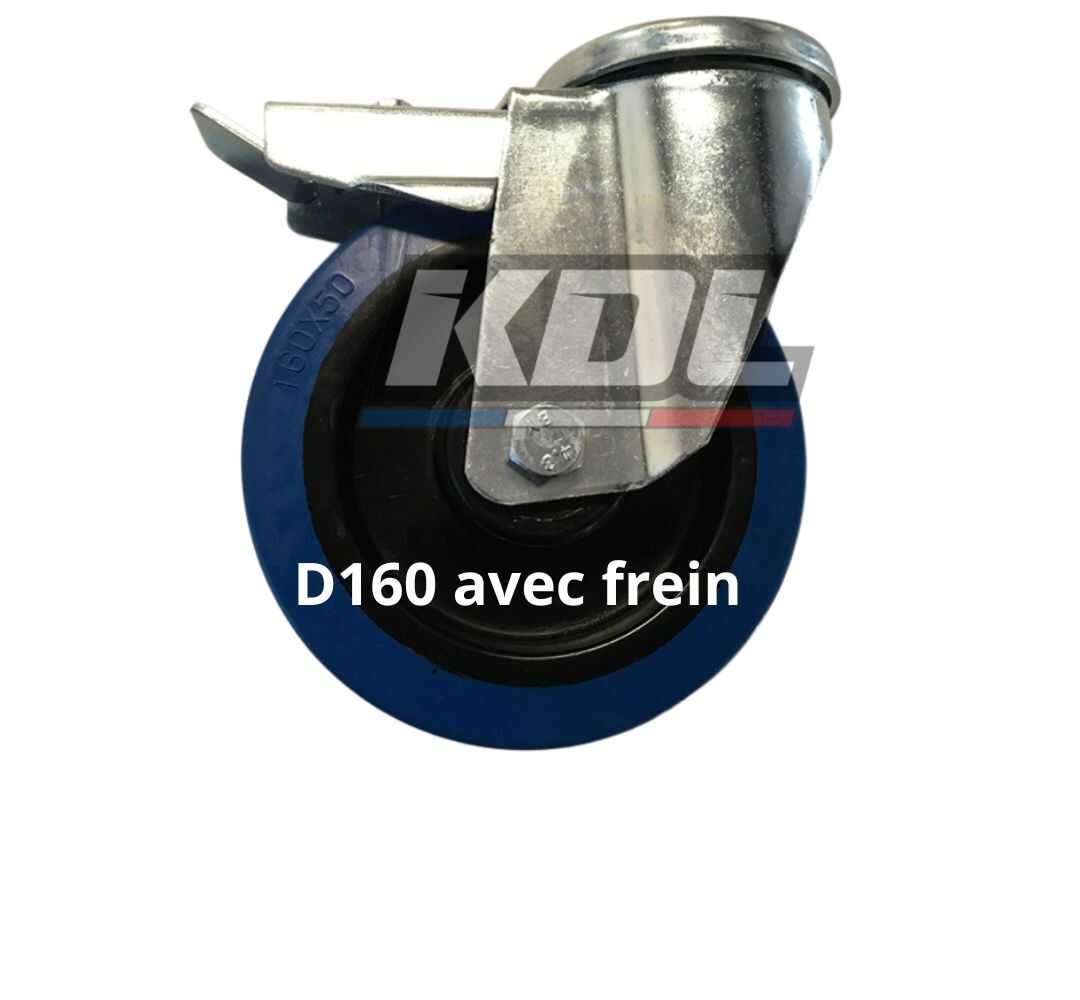 ROUE DALMI PIVOTANTE D.160 AVEC FREIN