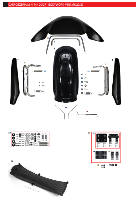 1-  Spoiler avant KG MK20 mini noir