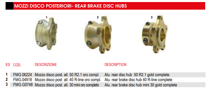 1-   Support disque AR Alu. 50 R2.1 gold complet